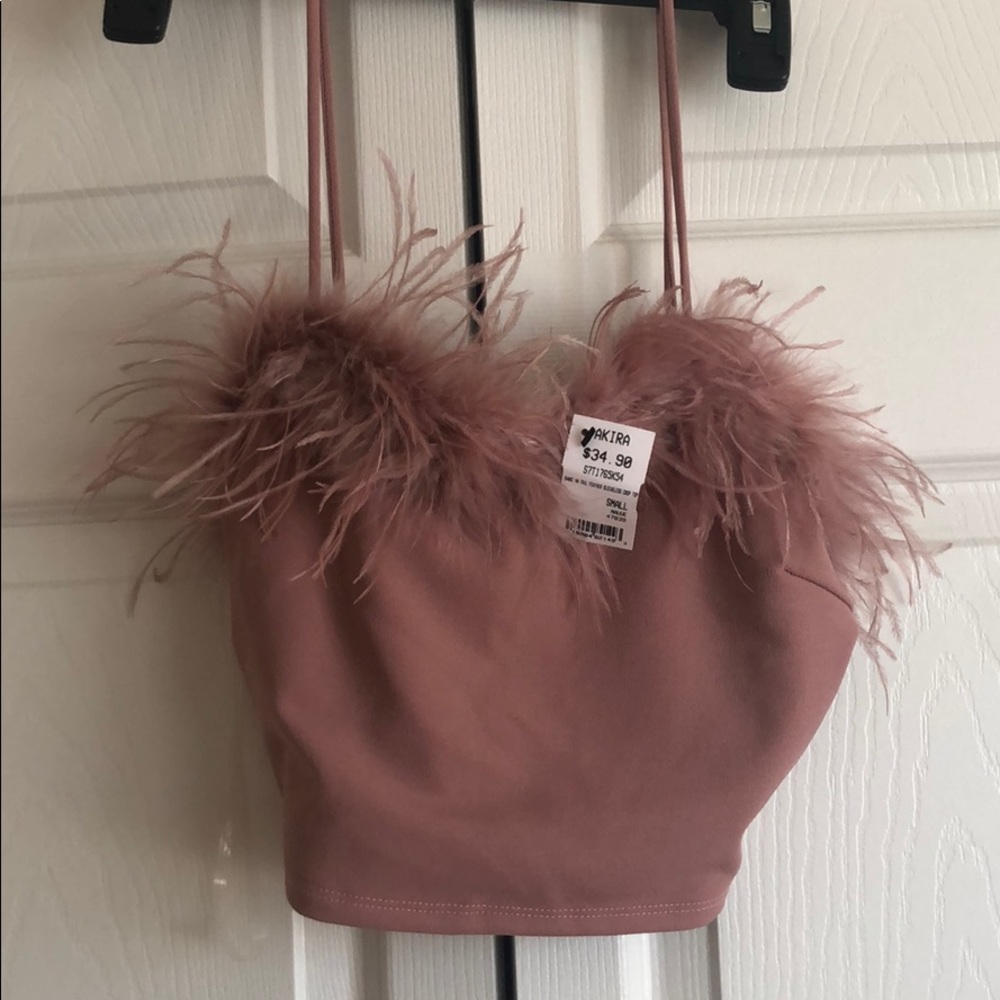 Akira Fuzzy mauve crop top